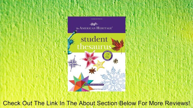The American Heritage Student Thesaurus [Hardcover] Review
