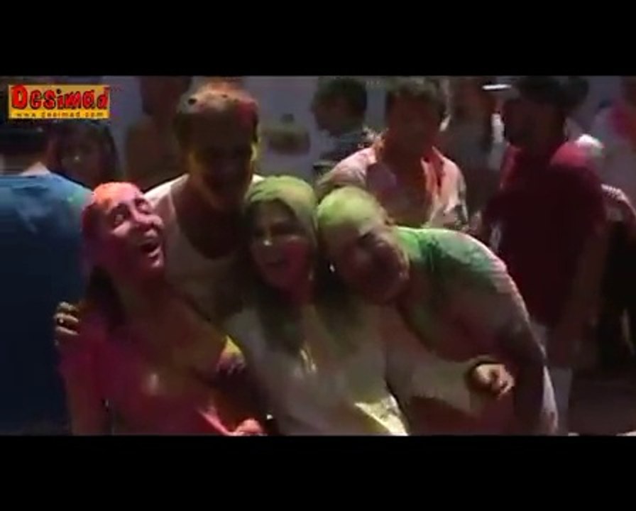 Model Sofia Hayat Holi with Bollywood Celebs