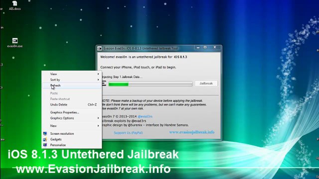 Les liens de téléchargement iOS Evasion 8.1.3 jailbreak untethered pour tous les iPhones iPods iPads