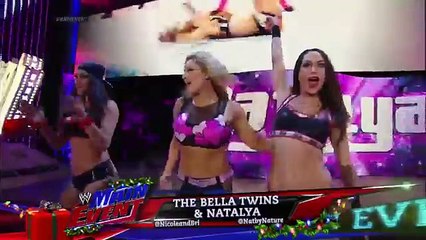 AJ Lee  Tamina Snuka & Aksana vs  Natalya & The Bella