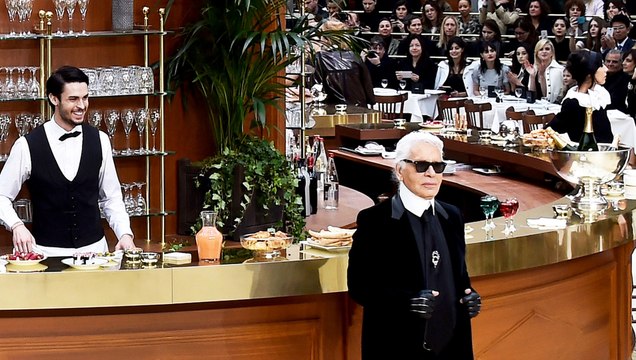 Chanel's Karl Lagerfeld Sews Food & Fashion Together at Paris Fashion Week