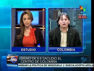 Registran temblor de 6.6 en el centro de Colombia