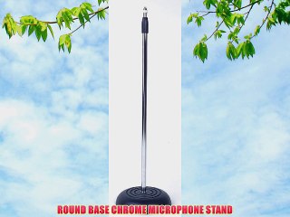 ROUND BASE CHROME MICROPHONE STAND