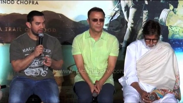 Megastar Amitabh Bachchan, Aamir Khan With Vidhu Vinod Chopra At Trailer Launch Of Hollywood Film Broken Horses