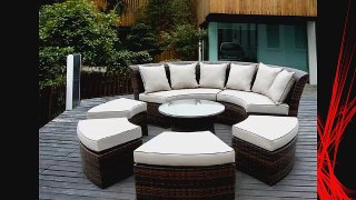 Genuine Ohana Outdoor Patio Wicker Furniture 7pc All Weather Round Couch Set with Free Patio