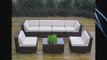 Genuine Ohana Outdoor Patio Sofa Sectional Wicker Furniture Mixed Brown 7pc Couch Set (Beige)