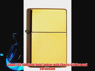 Zippo 195 18k Solid Gold Lighter with Cherry Gift Box and certificate