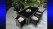Genuine Ohana Outdoor Patio Wicker Furniture 7pc All Weather Dining Set with Free Patio Cover