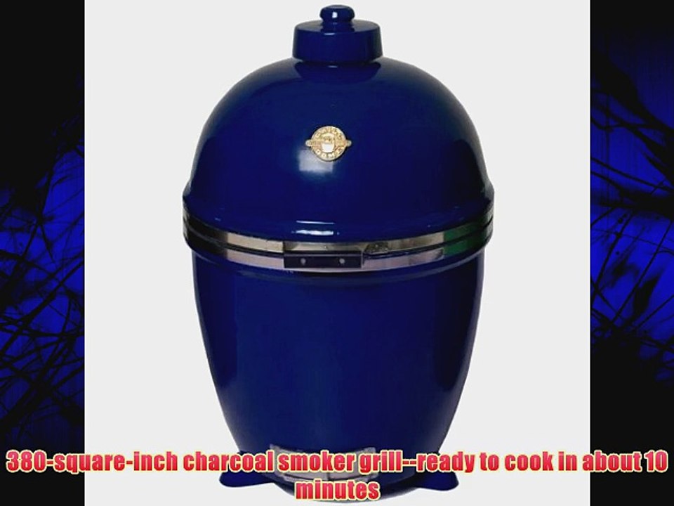Grill Dome Infinity Series Ceramic Kamado Charcoal Smoker Grill Blue Extra-Large