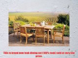 New 7 Pc Luxurious Grade-A Teak Dining Set - 71 Rectangle Table 4 Armless and 2 Giva Arm /