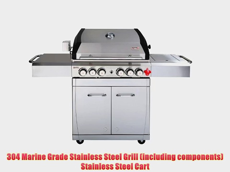 Swiss Grill A250SS Arosa Series Stainless Steel Grill with 6-Piece Burner Unit Infrared Rear