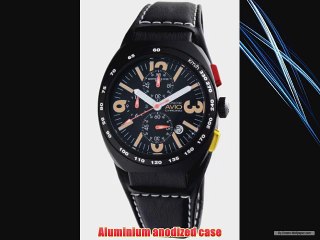 Montres De Luxe Men's AVI-40-CR-N/A-N Avio Aluminum Black PVD Chrono Cuff Watch