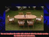 New 7 Pc Luxurious Grade-A Teak Dining Set - 94 Oval Table and 6 Stacking Arbor Arm Chairs