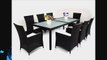 9-Piece Luxury Wicker Patio Indoor Outdoor Dinner Table Furniture set