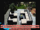 Genuine Ohana Outdoor Patio Sofa Wicker Sectional Furniture 11pc Couch Set (Beige Cushion)