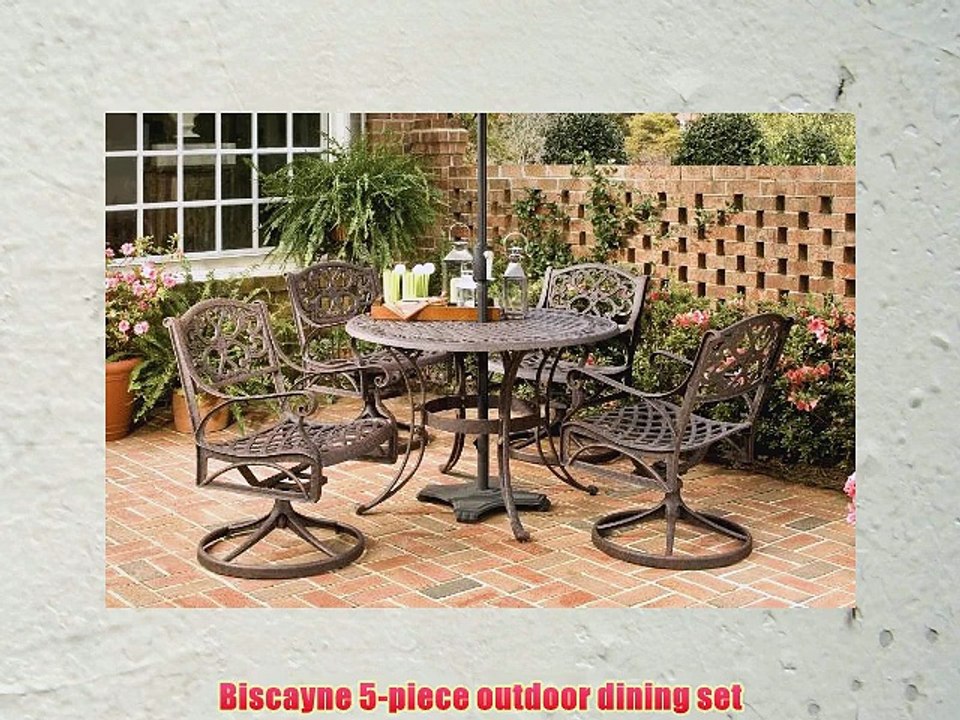 Home Styles 5555-325 Biscayne 5-Piece Outdoor Dining Set Rust Bronze Finish 48-Inch