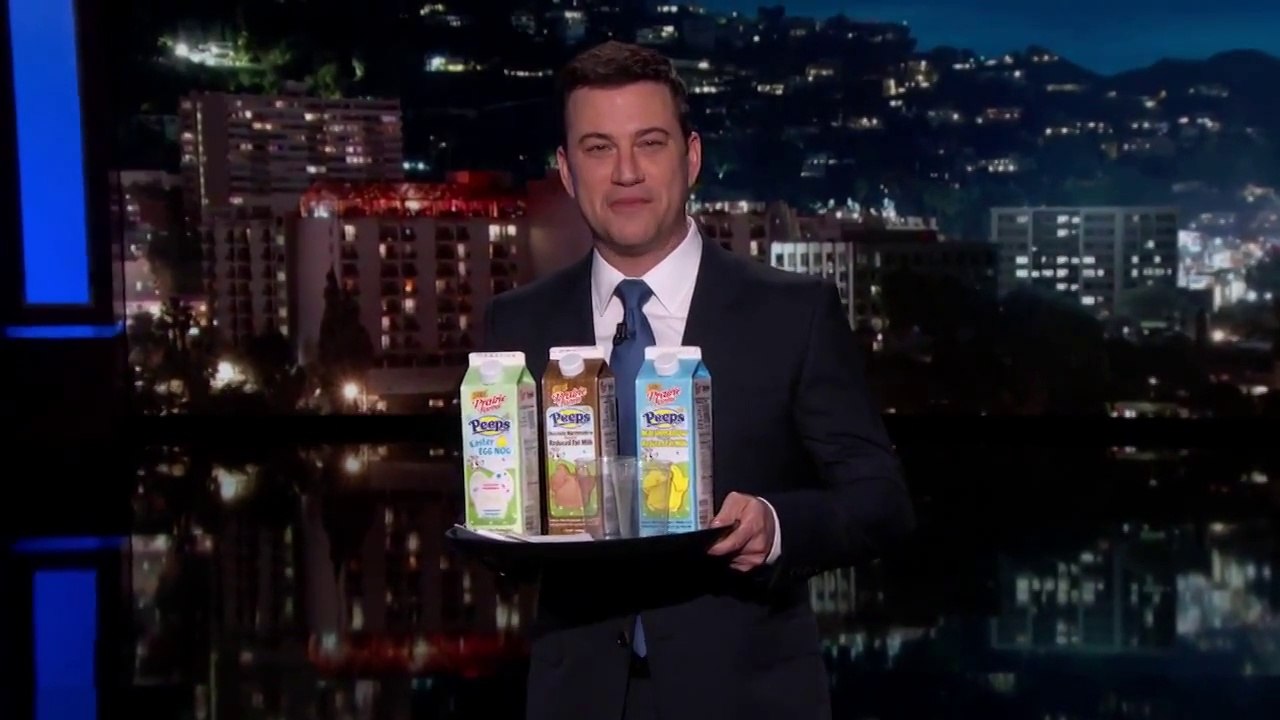Jimmy and Guillermo Try Peeps Milk Show HD | Jimmy Kimmel