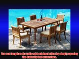 Giva 7 Pc Luxurious Grade-A Teak Dining Set - 94 Double Extension Rectangle Table 4 Armless