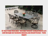 Heritage Outdoor Living Elisabeth Cast Aluminum 9pc Patio Dining Set with 44x84 Rectangle Table