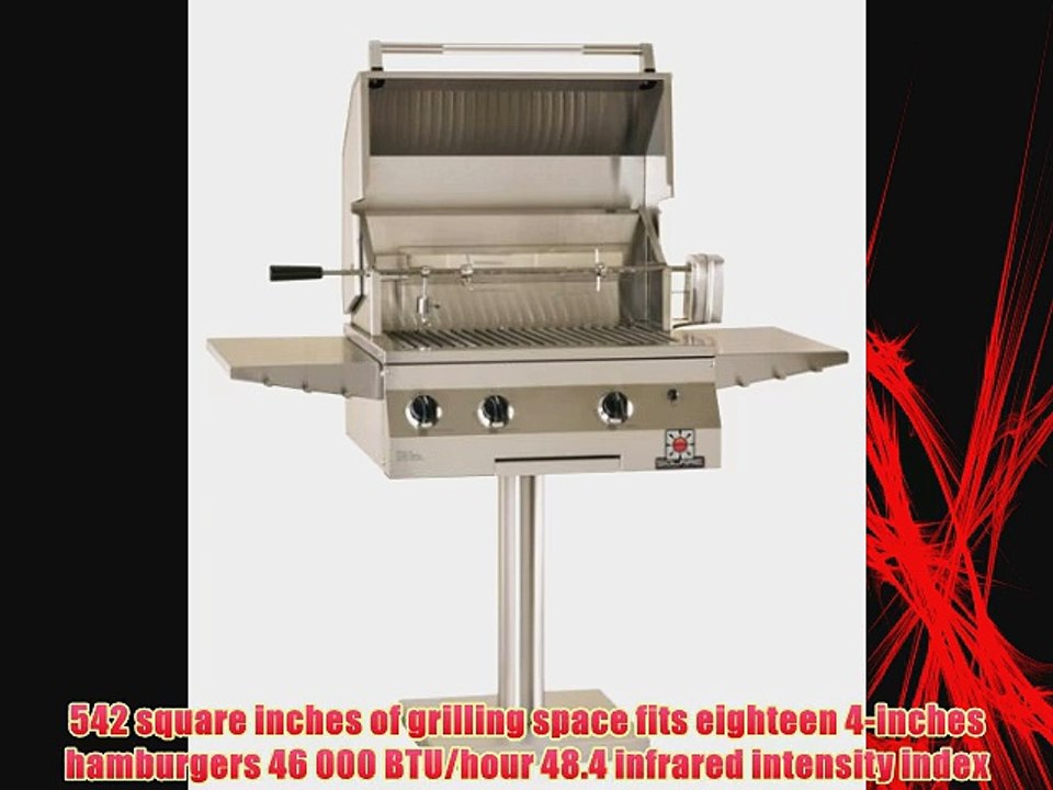 Solaire 27-Inch Deluxe Infrared Natural Gas Bolt-Down Post Grill with Rotisserie Kit Stainless