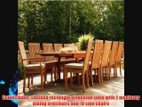 Three Birds Casual Chelsea Rectangle Extension Table with Monterey Dining Chairs Set Teak