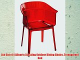 Zuo Set of 4 Allsorts Stacking Outdoor Dining Chairs Transparent Red