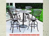 Darlee Sedona 4-person Cast Aluminum Patio Bar Set - Antique Bronze