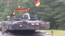 German Leopard Tank Brigade Celebrates German National Football Team Victory