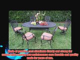 Outdoor Cast Aluminum Patio Furniture 7 Peice Dining Set B with 2 Swivel Chairs R CBM1290