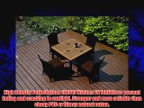 Harmonia Living Arbor 5 Piece Modern Outdoor Wicker Dining Set with Brown Sunbrella Cushions