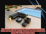 Harmonia Living Luxe Urbana 8 Piece Modern Patio Sofa Sectional Set with Gray Sunbrella Cushions