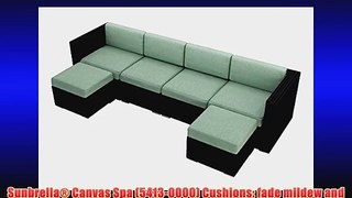 Harmonia Living Urbana 6 Piece Wicker Patio Sectional Sofa Set with Turquoise Sunbrella Cushions