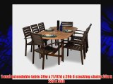 Amazonia Teak Ancara 9-Piece Teak/Faux Wood Oval Dining Set