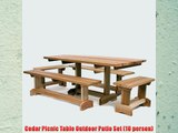 Cedar Picnic Table Outdoor Patio Set (10 person)