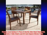 Panama Jack Outdoor 5-Piece St Barths Side Chair Dining Set Includes 4 Side Chairs and 36-Inch