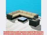 Luxxella Outdoor Patio Wicker DUXBURY Light Beige Sofa Sectional Furniture 8pc All Weather