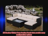 Ohana Collection pn0704SB Sunbrella Outdoor Patio Wicker Furniture 7-Piece Couch Set with Free