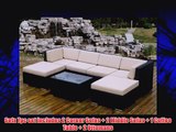 Genuine Ohana Outdoor Sectional Sofa and Dining Wicker Patio Furniture Set (14 pc set) with