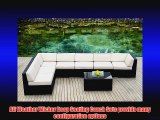 Ohana Collection PN0806 8-Piece Outdoor Patio Sofa Sectional Wicker Furniture Couch Set White