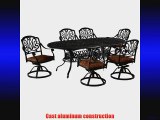 Home Styles Floral Blossom 7-Piece Dining Table Charcoal