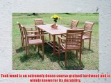 New 7 Pc Luxurious Grade-A Teak Dining Set - 71 Mas Rectangle Table (Trestle Legs) And 6 Stacking