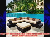 OUTT? 6pcs Outdoor Patio Rattan Sofa Wicker Sectional Furniture Sofa Set with Free Outdoor