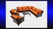 RST Brands OP-PESS9-TKA-K Tikka 9-Piece Corner Sectional Sofa and Club Chairs Set