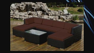 Genuine Ohana Outdoor Patio Wicker Furniture 7pc Sofa Set with Free Patio Cover