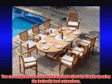 New 9 Pc Luxurious Grade-A Teak Dining Set - 94 Mas Oval Table (Trestle Leg) And 8 Stacking