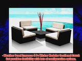 Outdoor Patio Furniture Wicker Sofa Sectional 5pc Resin Couch Set