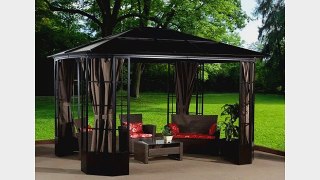 SAVINO 10'x12' - Dark Brown (#53) Hard Top Sun Shelter Aluminum Structure 8mm Polycarbonate