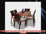 Amazonia Teak Luxemburg 7-Piece Teak/Wicker Rectangular Dining Set