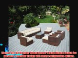 Genuine Ohana Outdoor Patio Wicker Sofa Mixed Brown Furniture 11pc Set with Free Patio Cover
