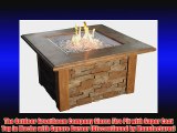 The Outdoor GreatRoom Company Sierra Fire Pit with Super Cast Top in Mocha with Square Burner